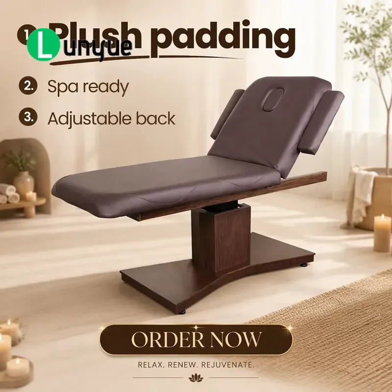 Spa Wellness Gym - Electric Massage Table Sofa Wood Grain