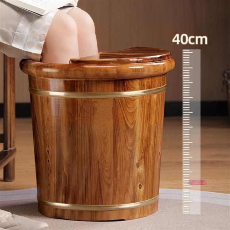 Foot Spa - Wooden Foot Soaking Bucket, Solid Wood