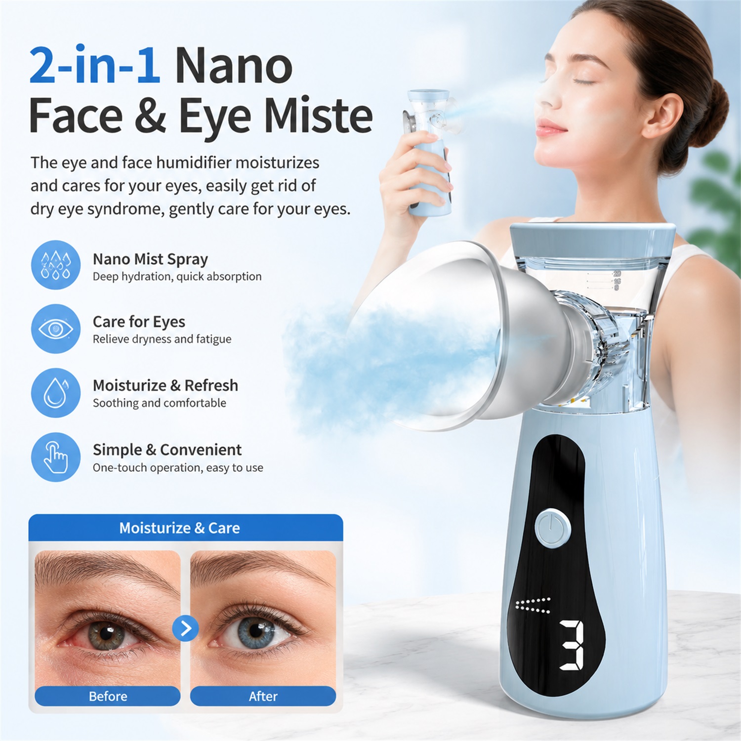Eye Nano Humidifier Nebulizer  - Face Steamer 评论和价格