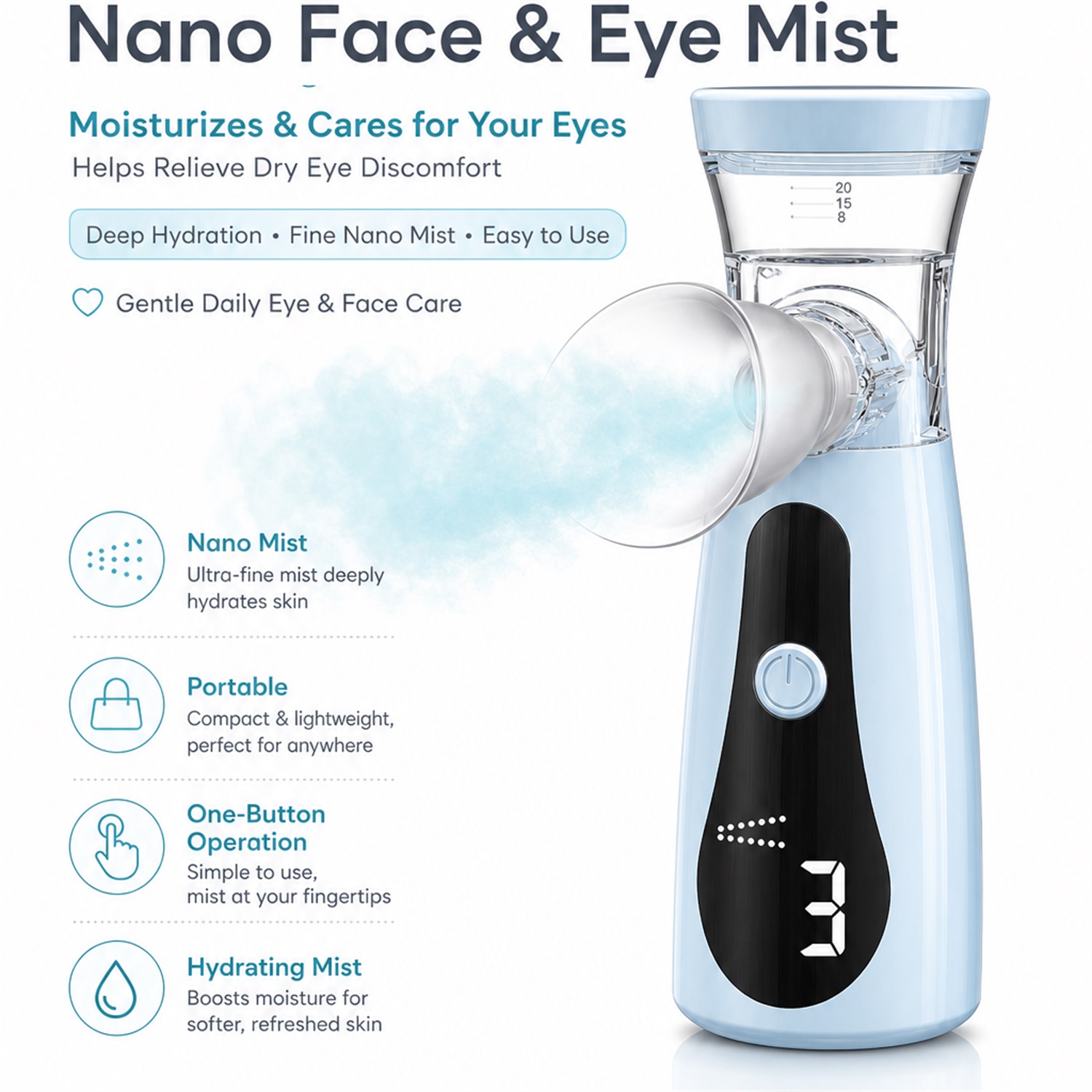 Eye Nano Humidifier Nebulizer  - Face Steamer 评论和价格