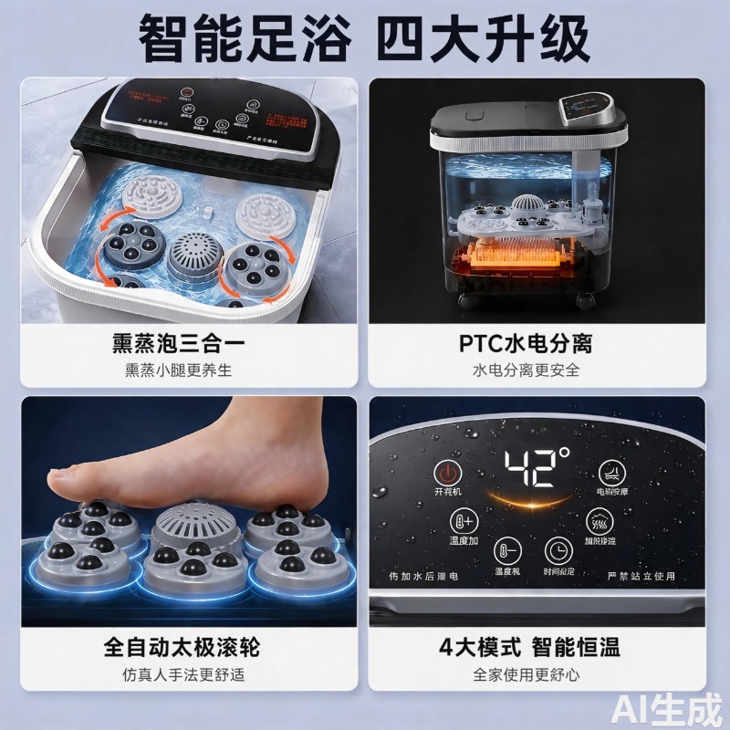 Electric Foot Bath Bucket, Con - Foot Spa 评论和价格