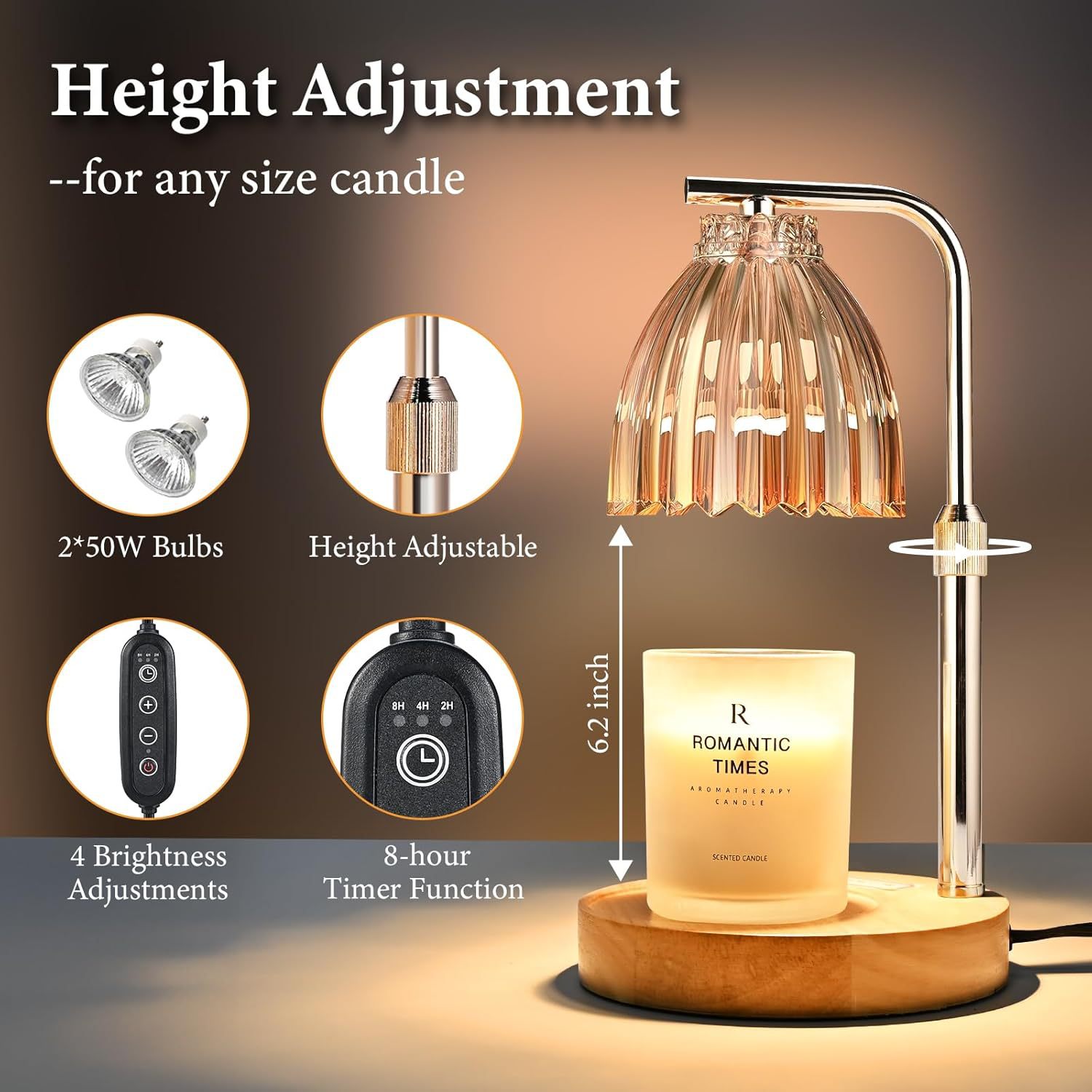 Adjustable Height Aromatherapy - Wax Warmer 评论和价格