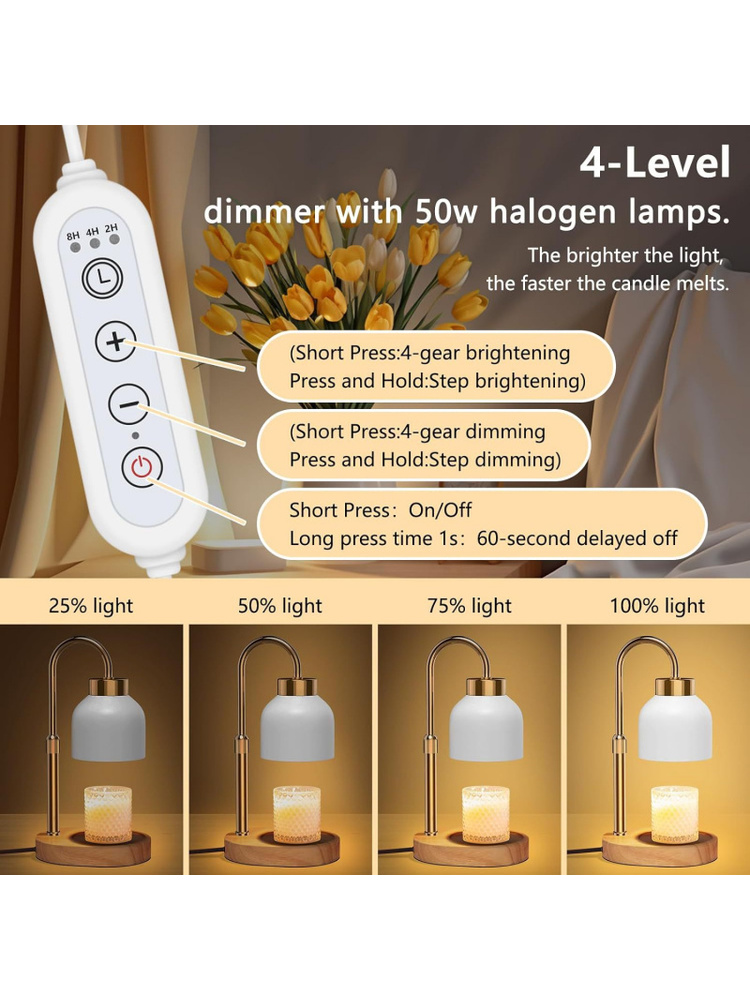 24H Timer Dimmable Candle Wax  - Wax Warmer 评论和价格