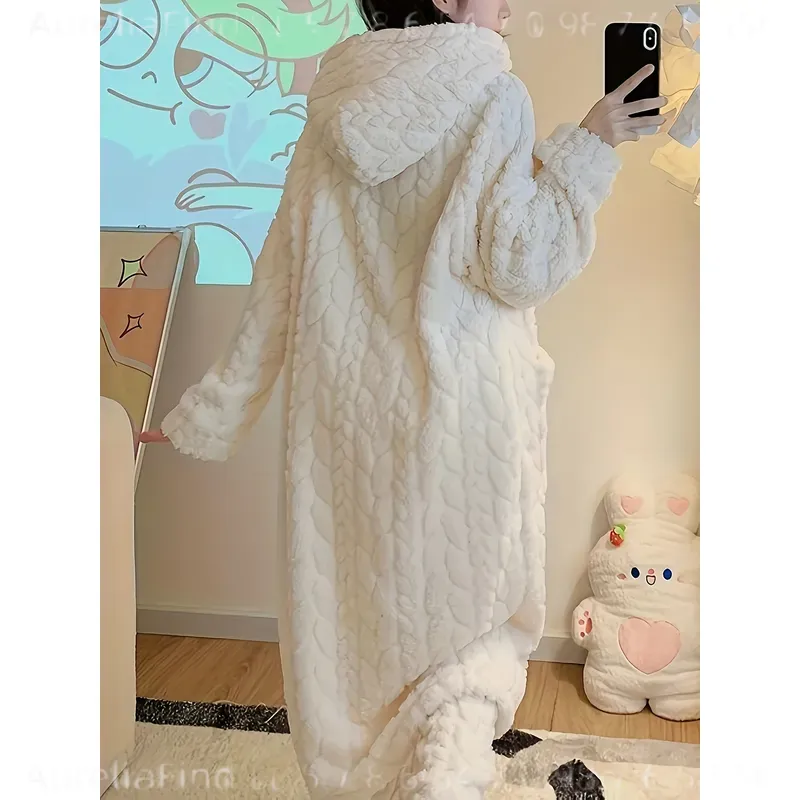 Women's Flannel Robe Autumn Wi - Bathrobe 评论和价格