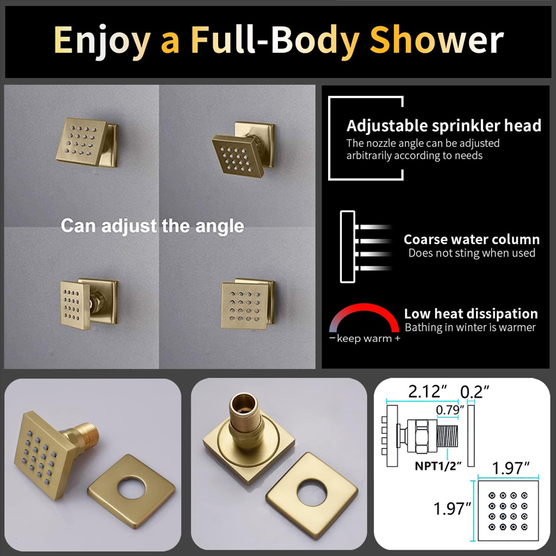 Brass Brushed Gold Digital Dis - Body Brush 评论和价格