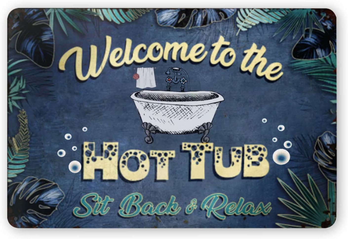 Y1,Metal Tin Sign For Welcome  - Hot Tub 评论和价格